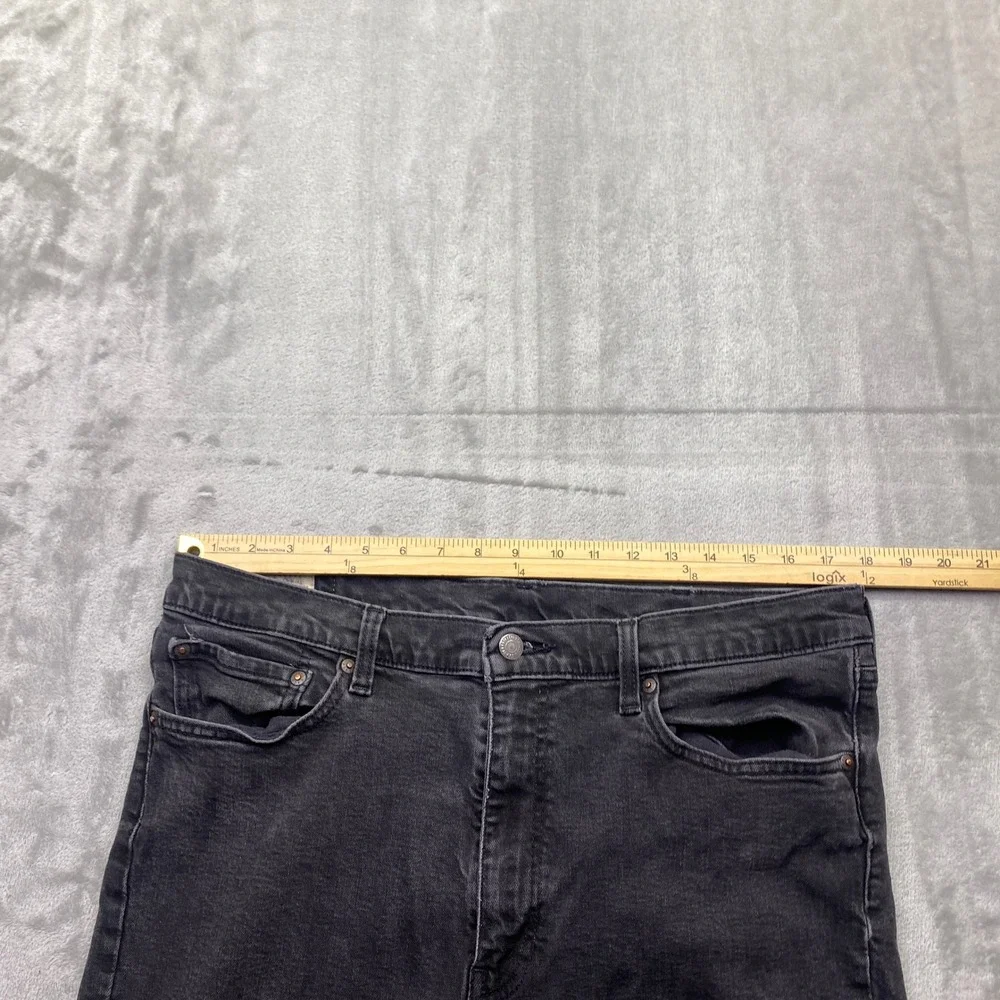 Levis Premium 514 Straight Fit Jeans Mens Sz 38 Charcoal Gray Denim Grunge Retro
